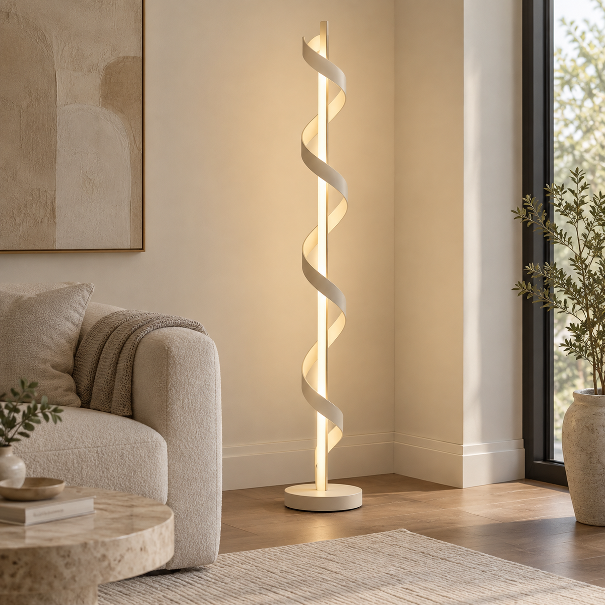 Concept render of spiral floor lamp
